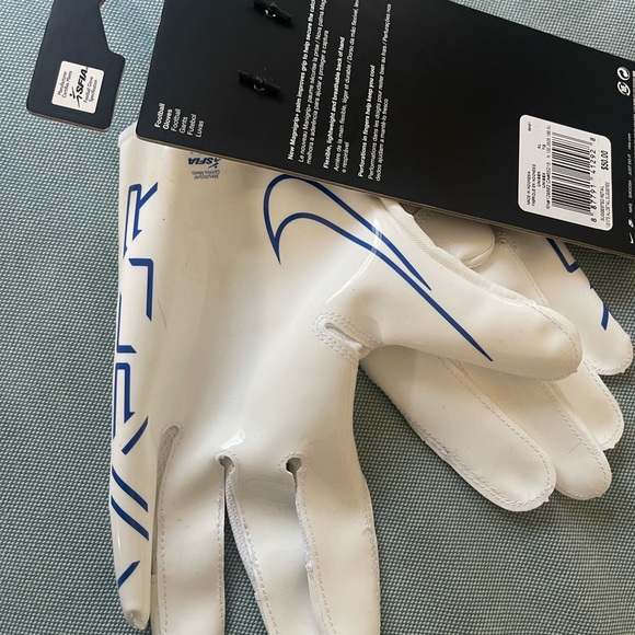 Nike Vapor Jet Magnigrip White/Blue Football Gloves Men's Size XL - Picture 6 of 8